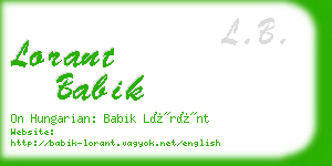 lorant babik business card